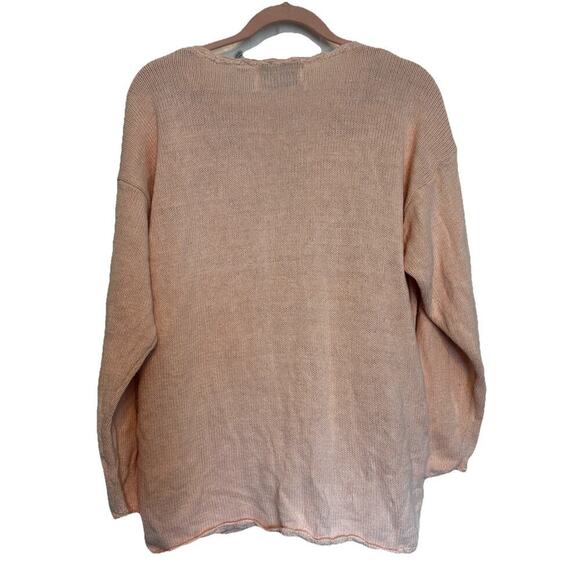 Vintage Womens Sweater Lg Flowers Crochet Embroidery Pink Pearls Top GmaCore - Picture 12 of 14